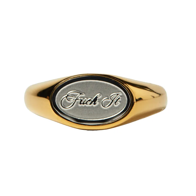 Fuck It Signet Ring sold by HUF