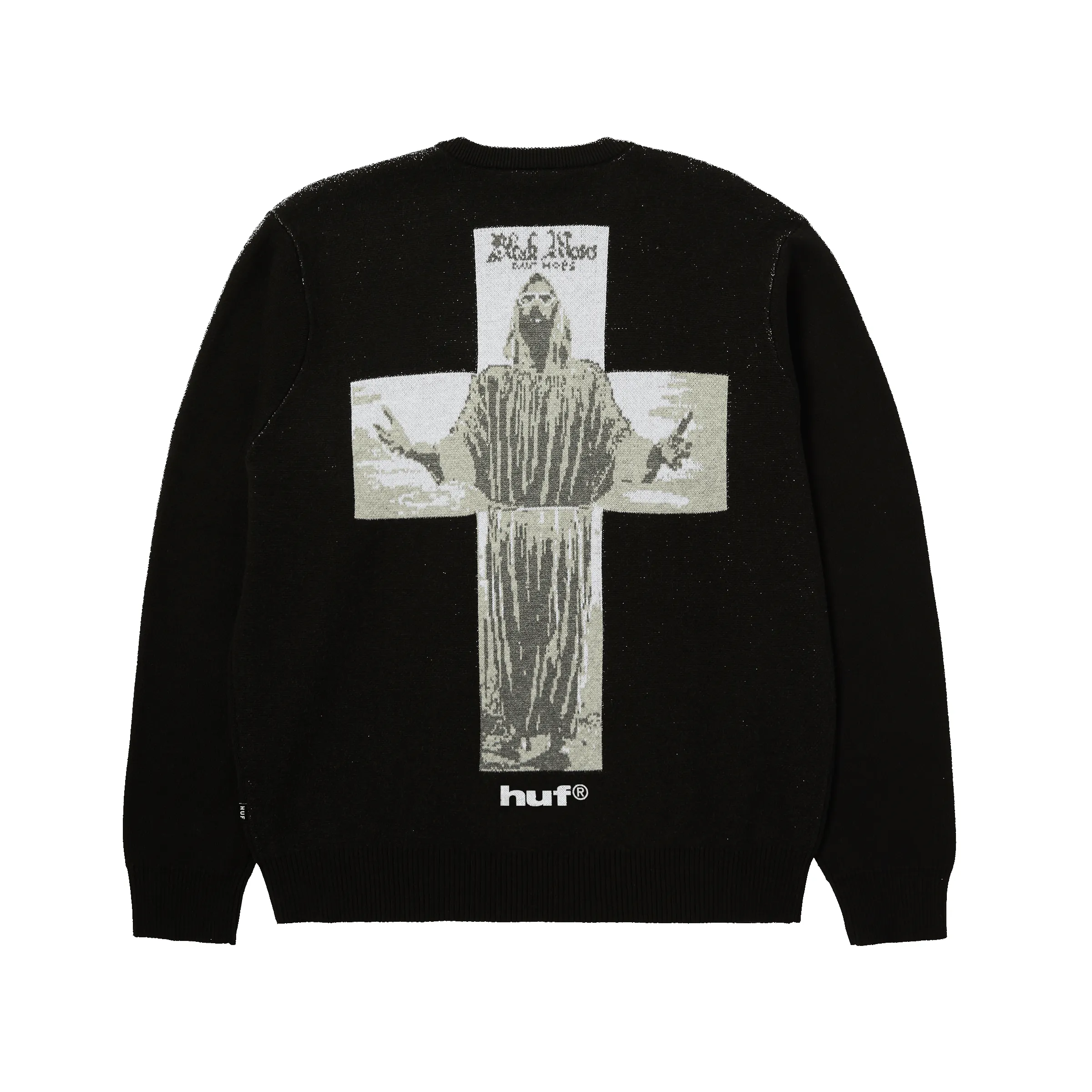 HUF x Isaac Hayes Black Moses Knit Sweater sold by HUF product image thumbnail 2