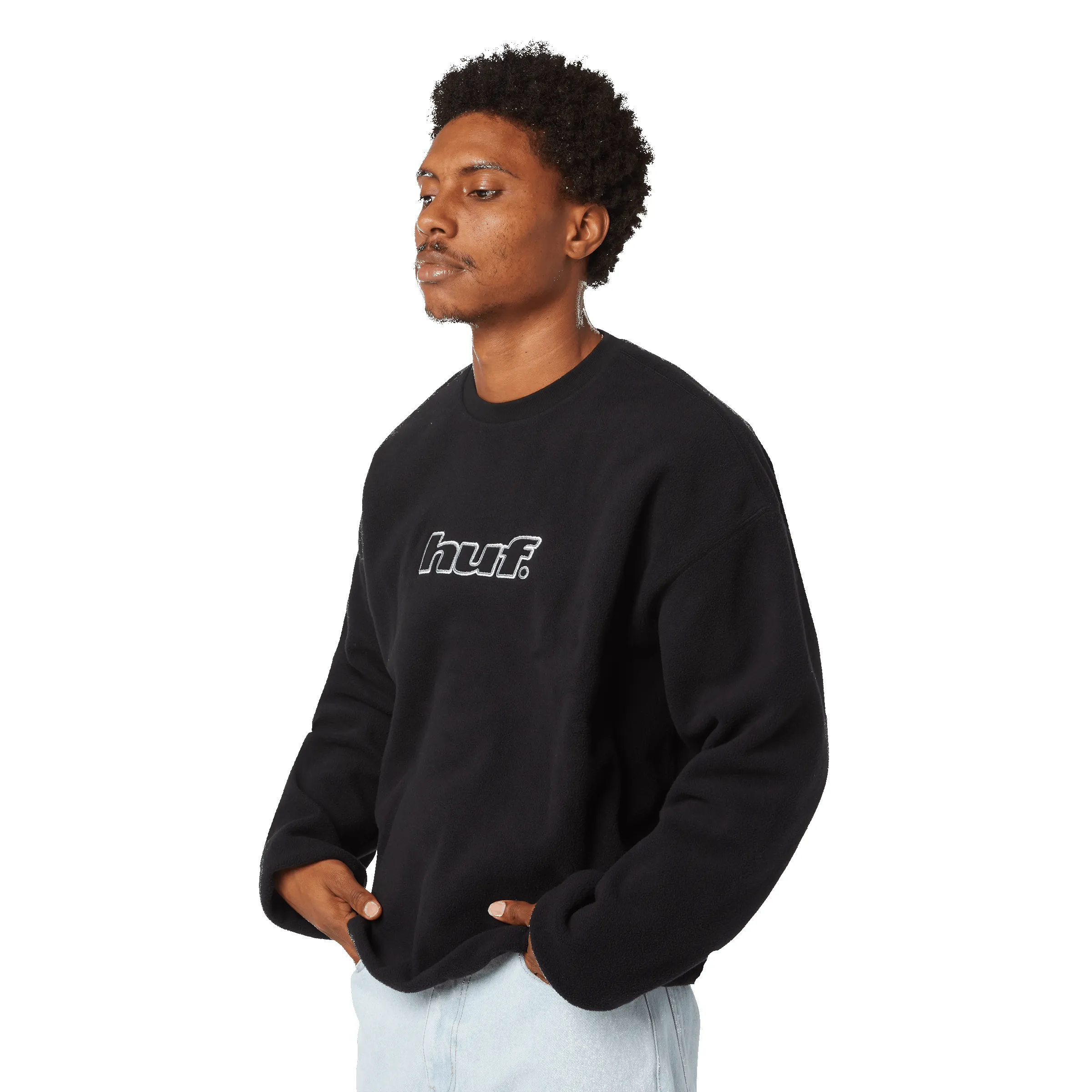 H Dot Polar Fleece Crewneck Sweatshirt sold by HUF product image thumbnail 5