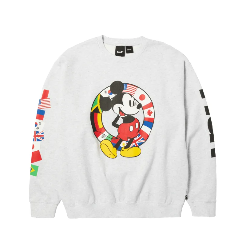 Disney | HUF Mickey Worldwide Tour Crewneck Sweatshirt sold by HUF