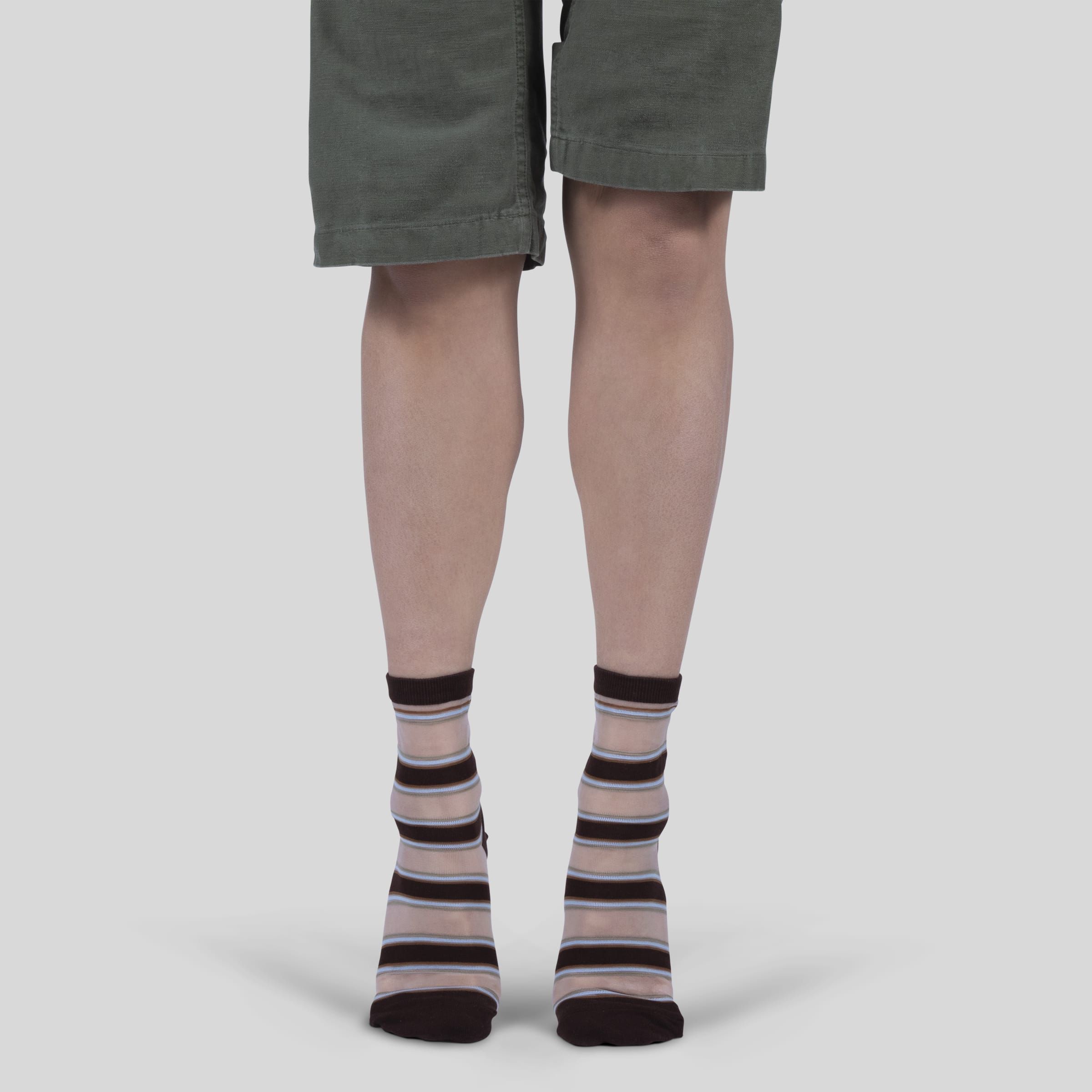 Sheer Multi Stripe 1/4 Sock sold by HUF