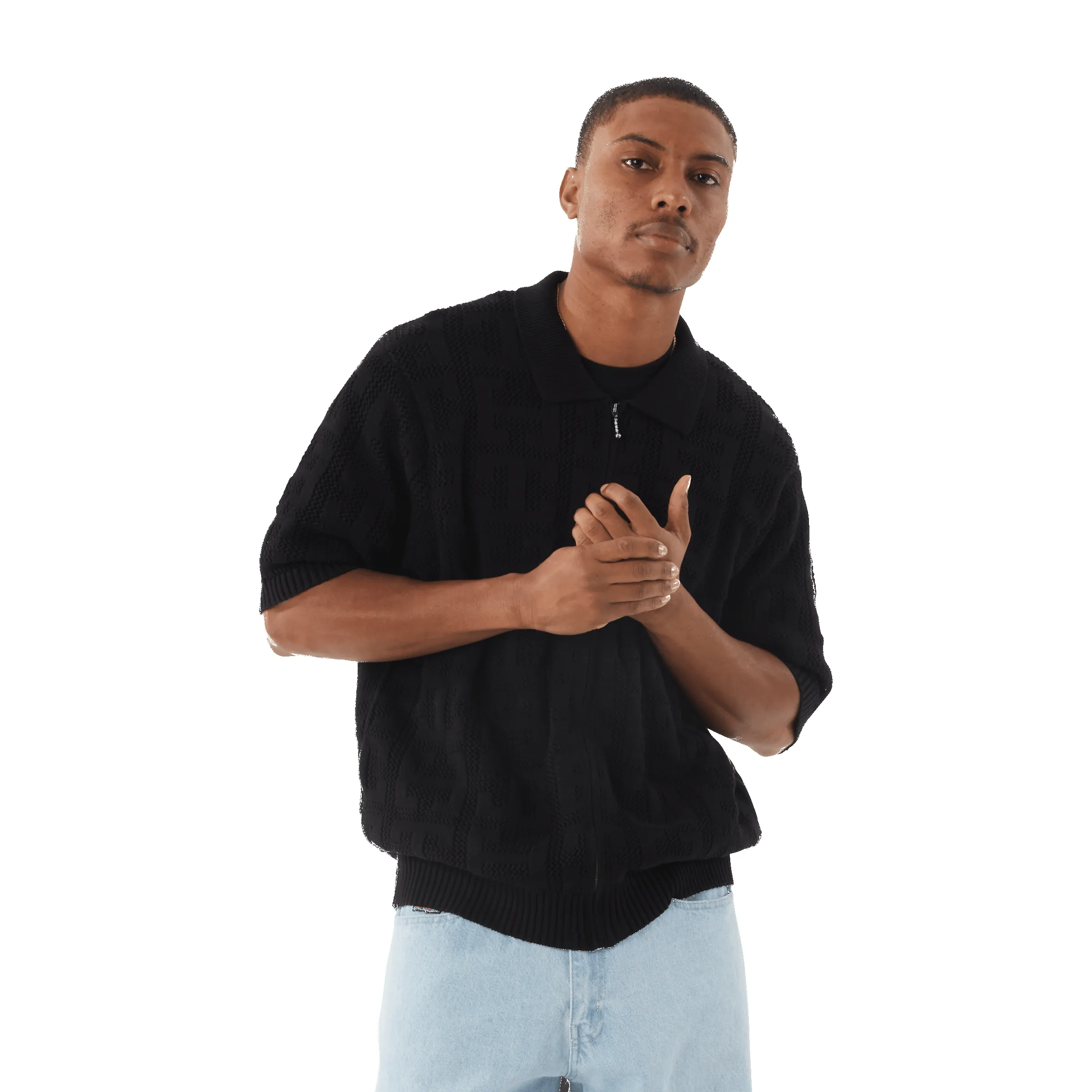 Monogram Jacquard Zip Sweater sold by HUF product image thumbnail 4