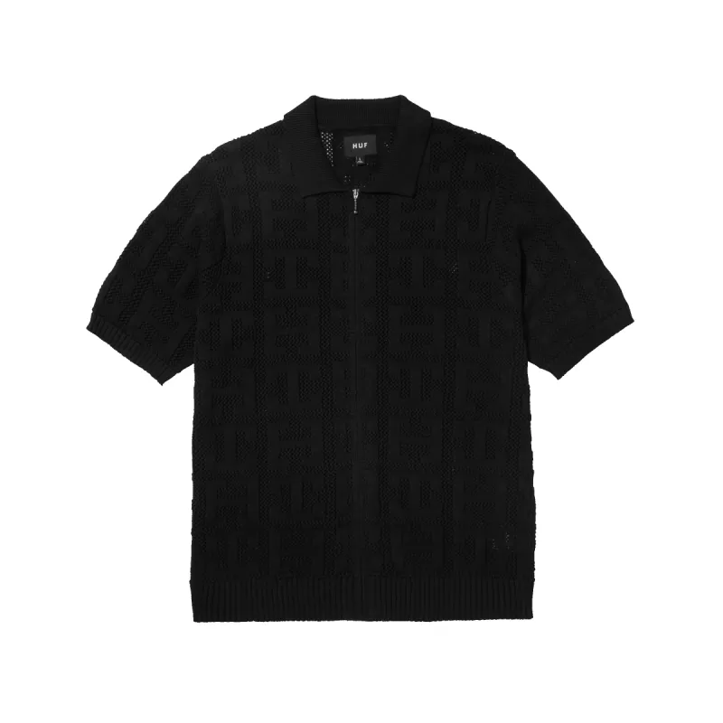 Monogram Jacquard Zip Sweater sold by HUF