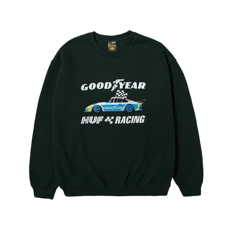 HUF x Goodyear Checkered Flag Crewneck sold by HUF