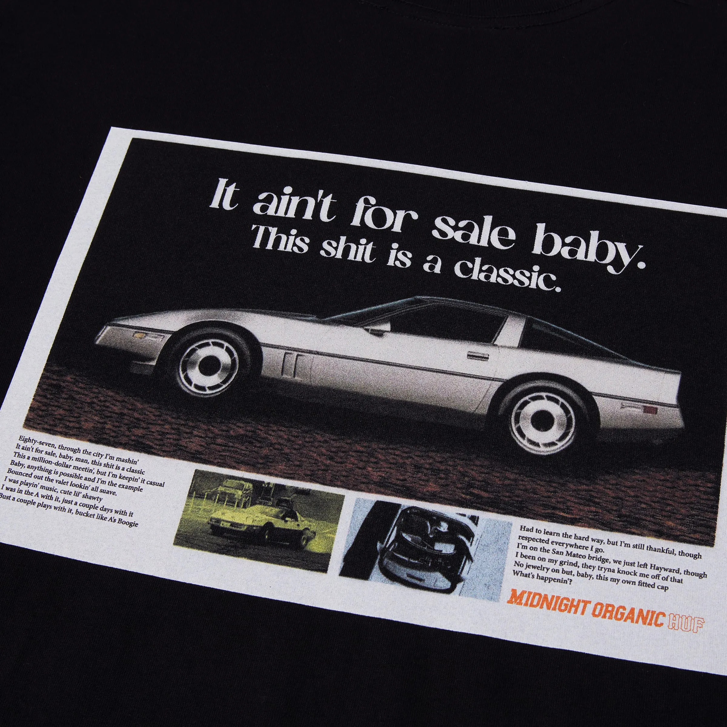 HUF x Midnight Organic Vette T-Shirt sold by HUF product image thumbnail 4