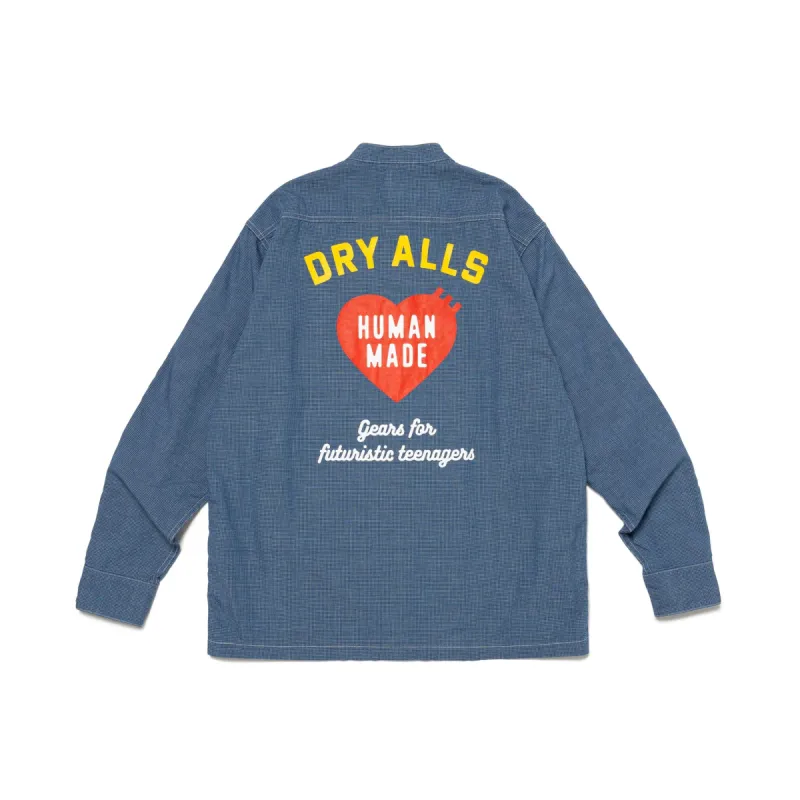 STAND COLLAR  CHAMBRAY L/S SHIRT #1 sold by Human Made