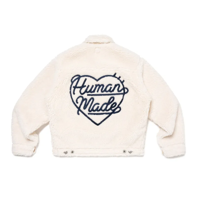 WOOL BLENDED BOA FLEECE WORK JACKET sold by Human Made