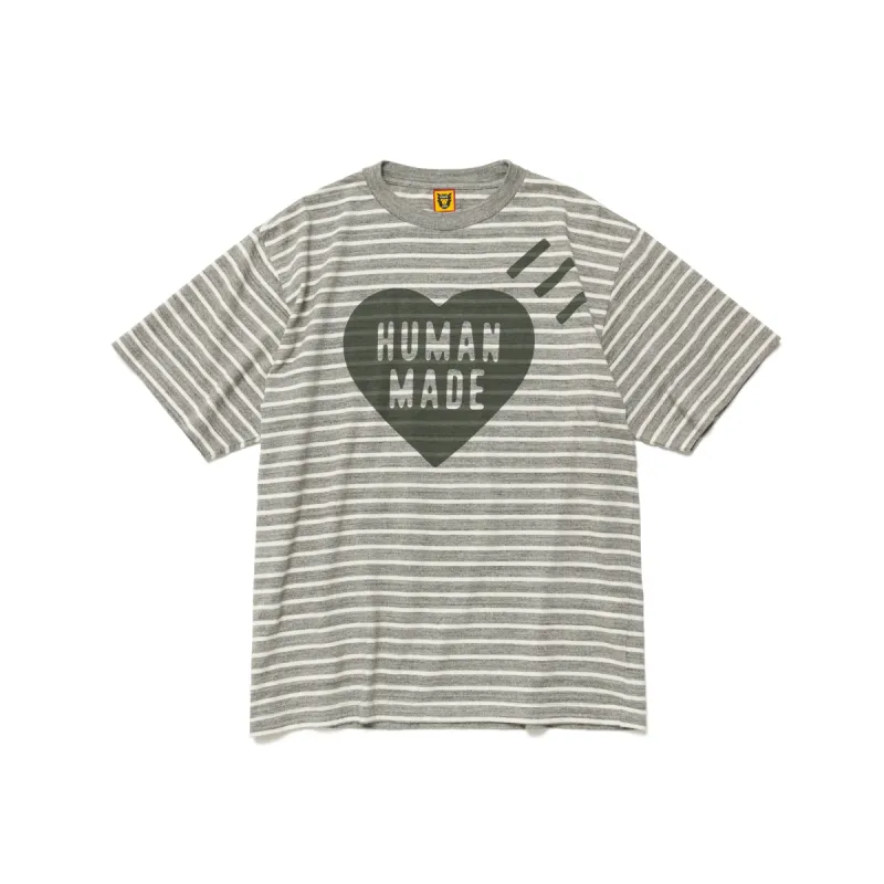 STRIPED HEART T-SHIRT sold by Human Made