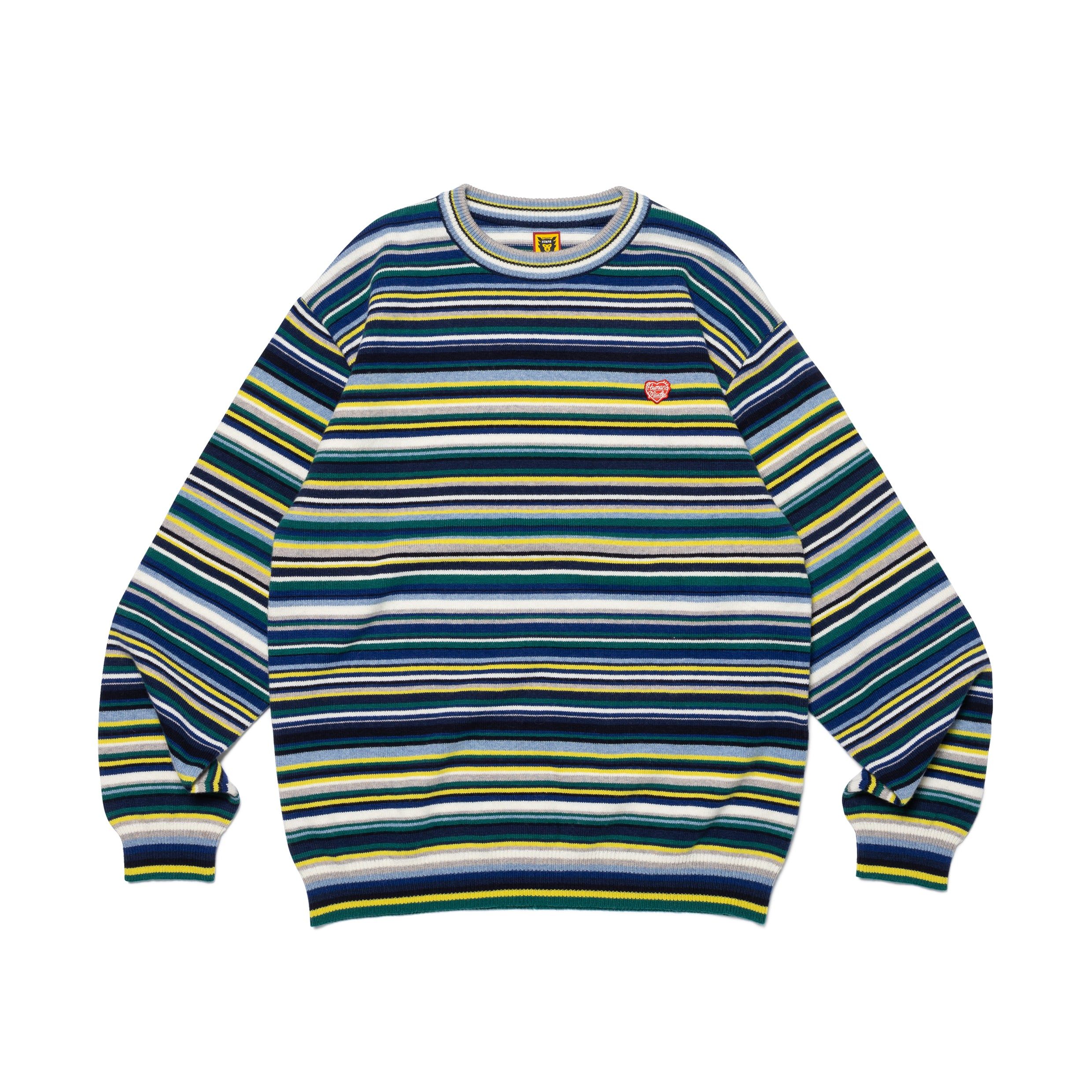 MULTI STRIPED KNIT SWEATER sold by Human Made