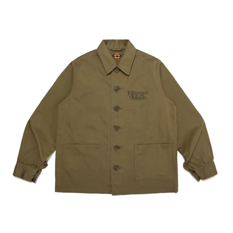 HERRINGBONE COVERALL JACKET sold by Human Made