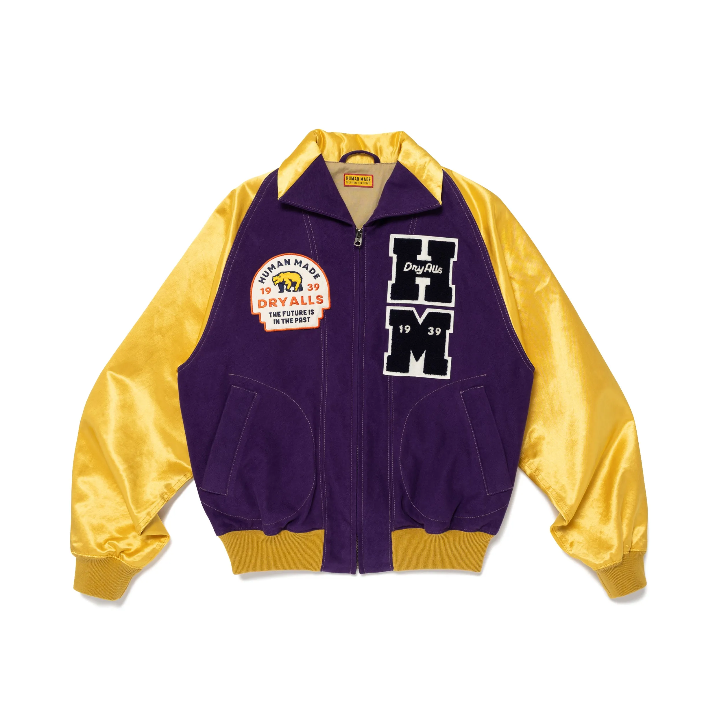 SATIN VARSITY JACKET sold by Human Made
