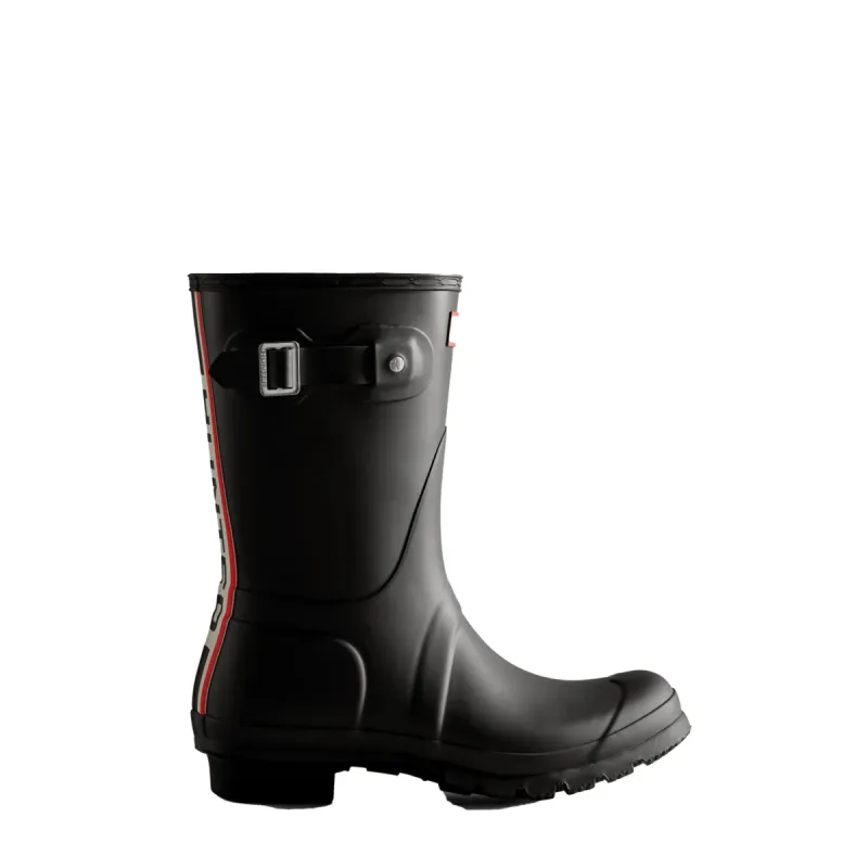 Women's Original Tri-Colour Logo Backstrap Short Rain Boots sold by Hunter