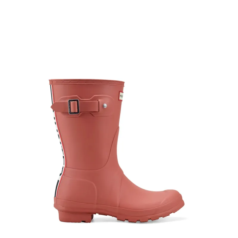 Women's Original Tri-Colour Logo Backstrap Short Rain Boots sold by Hunter