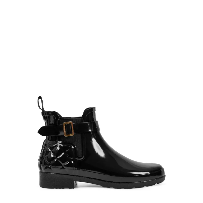 Women's Quilted Gloss Refined Slim Fit Chelsea Boots made by Hunter