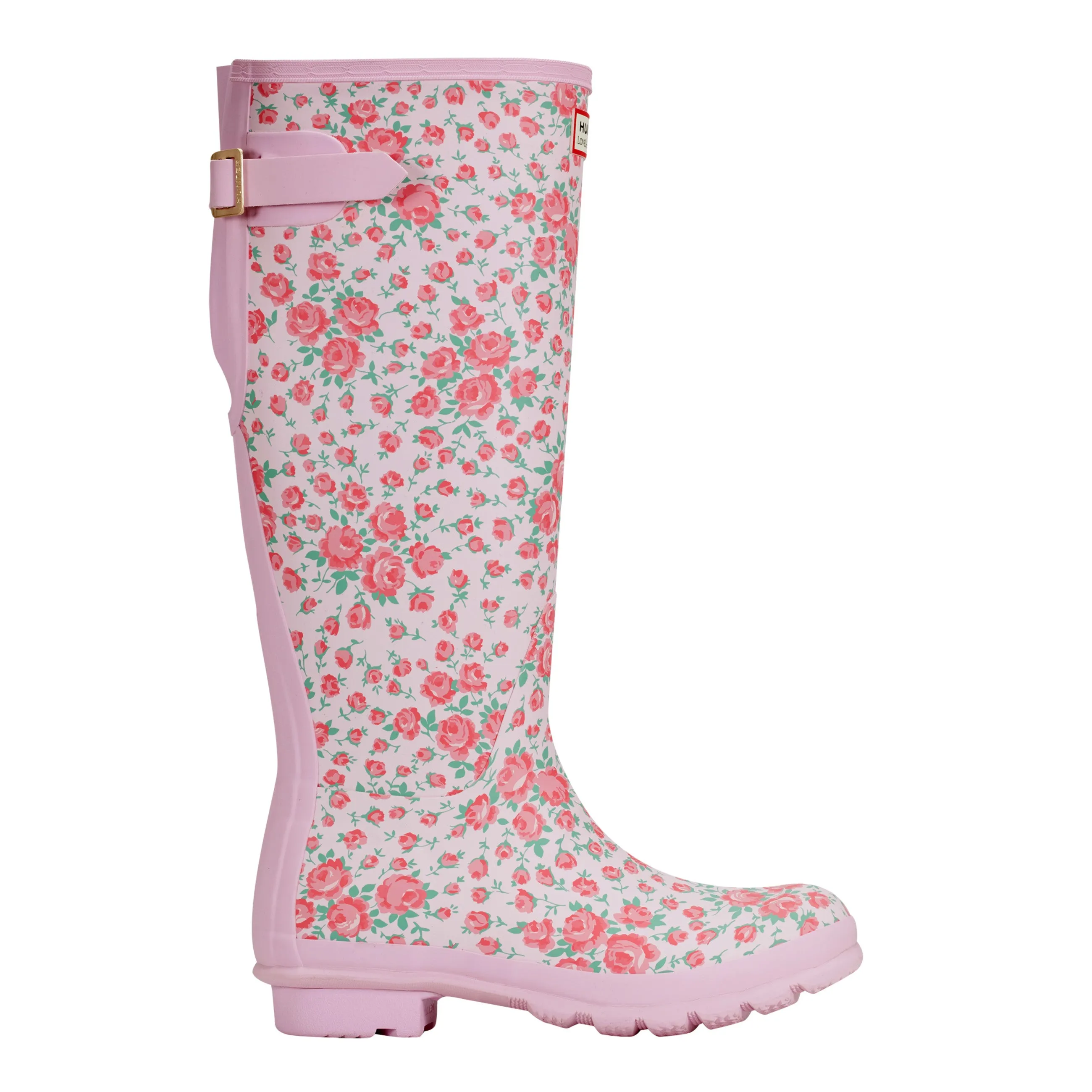 Hunter x LoveShackFancy Women’s Original Back Adjustable Tall Rose Heart Rain Boots sold by Hunter