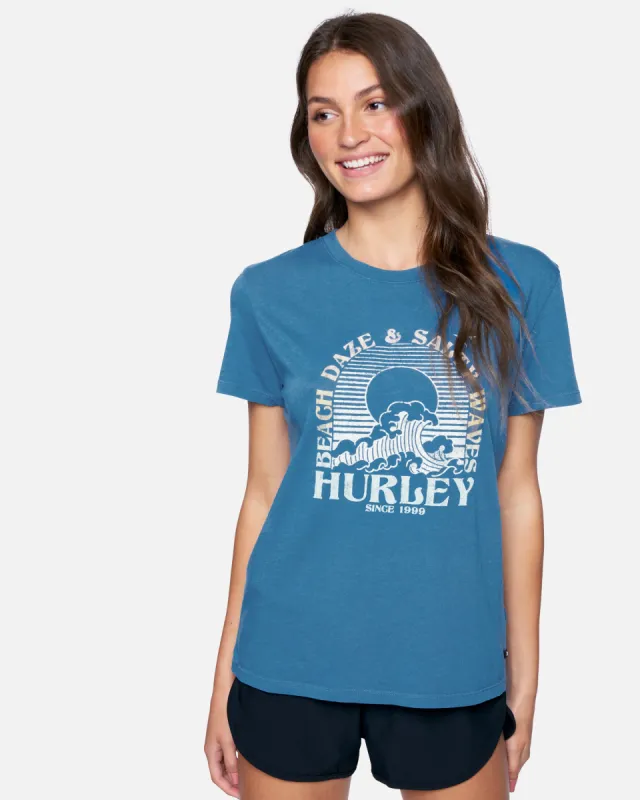Salty Waves Washed Relaxed Girlfriend Tee sold by Hurley