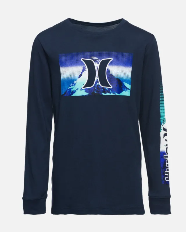 Boys' Bitmap Mountain Graphic Long Sleeve T-Shirt sold by Hurley