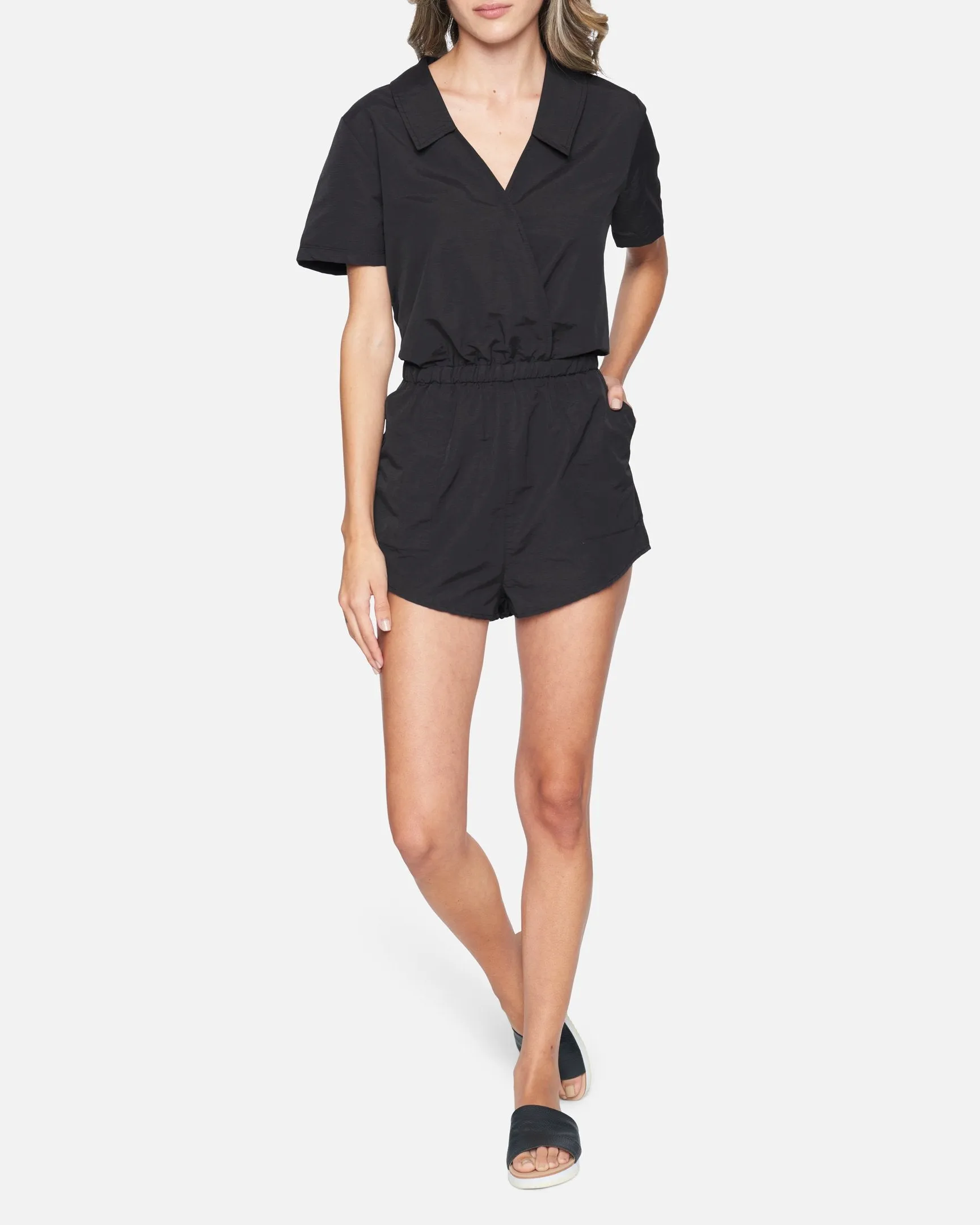 Women's Coastal Solid Short Sleeve Romper sold by Hurley