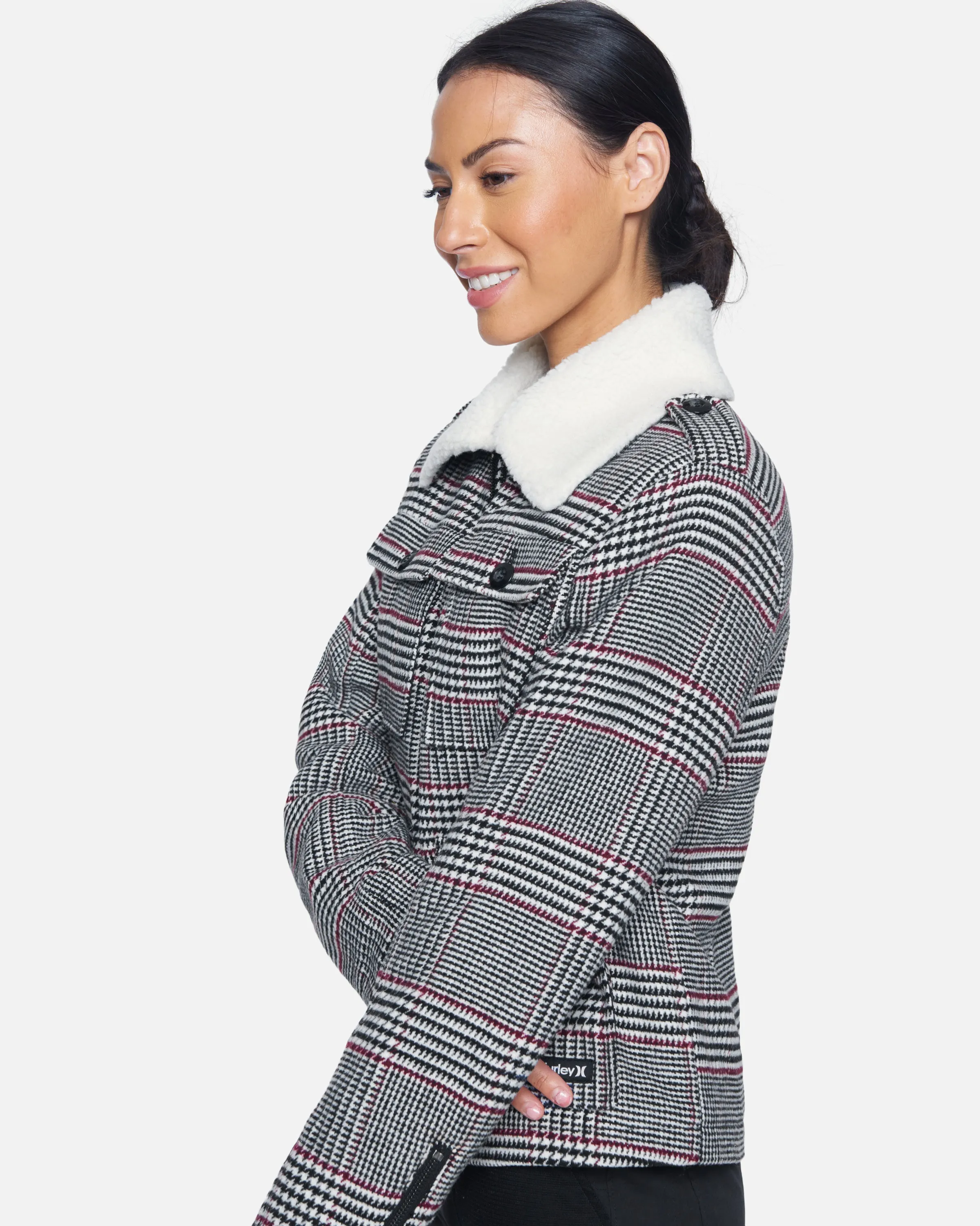 Plaid Jacket With Sherpa Collar sold by Hurley product image thumbnail 3