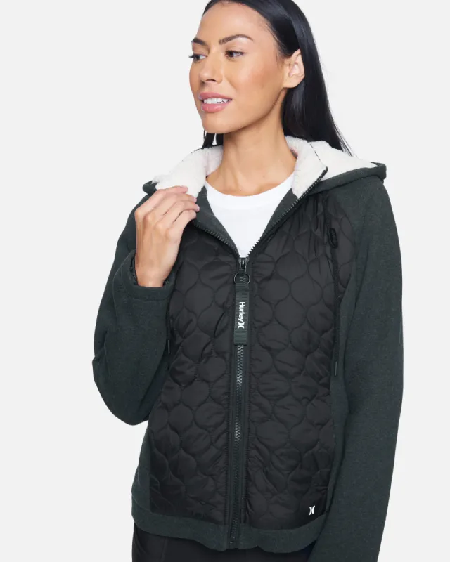 Fleece and Nylon Hoodie sold by Hurley