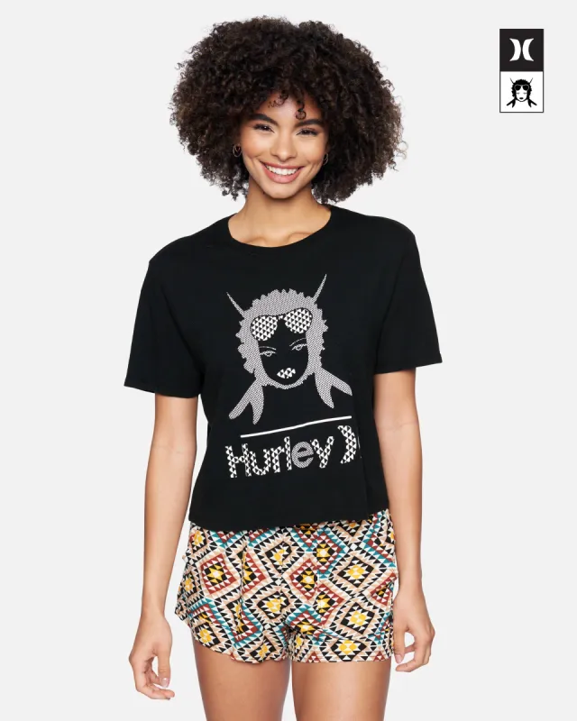 Hurley X Black Girls Surf Cropped Crew Short Sleeve T-Shirt made by Hurley