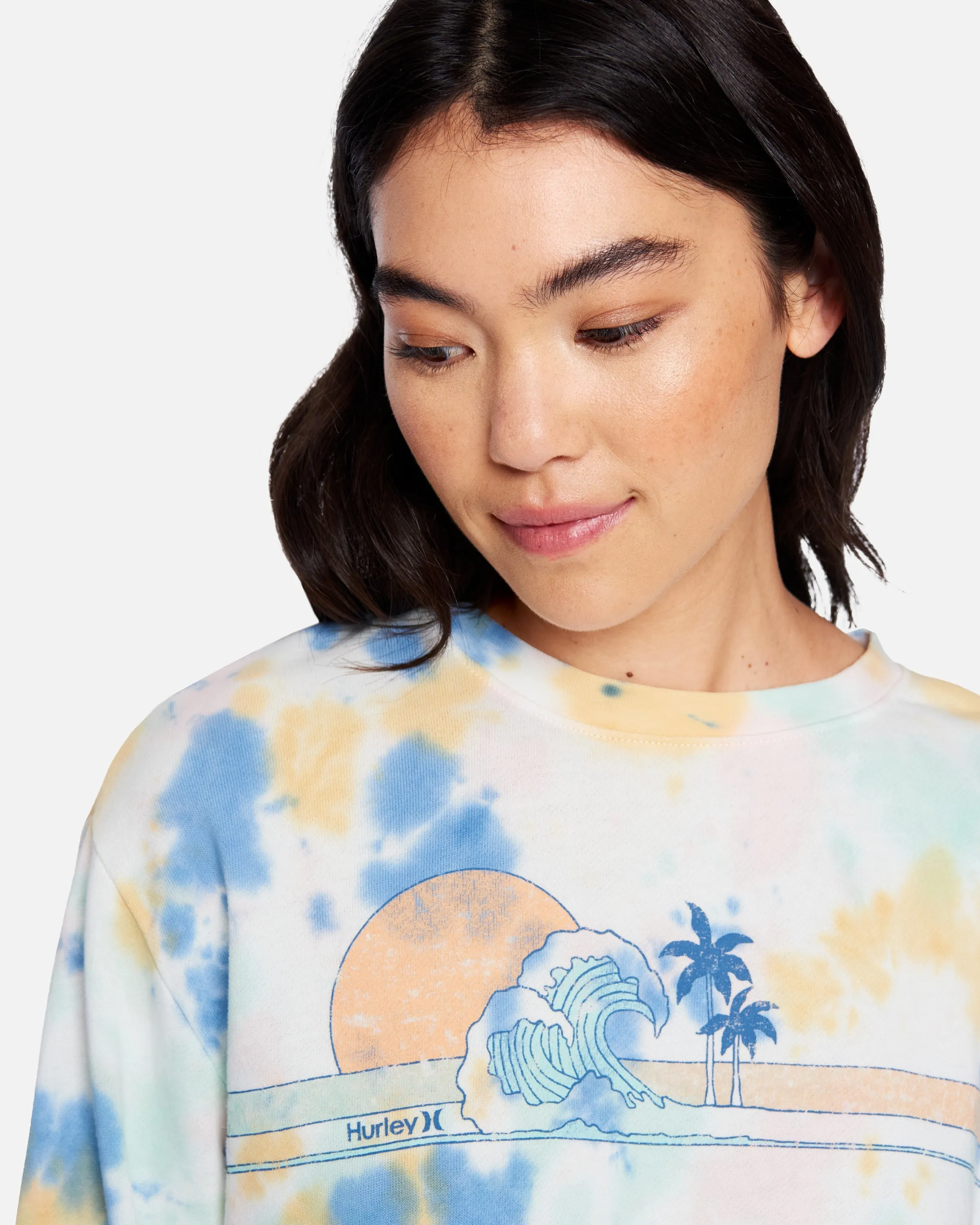 Raya Tie Dye Cropped Crew Sweatshirt sold by Hurley product image thumbnail 4