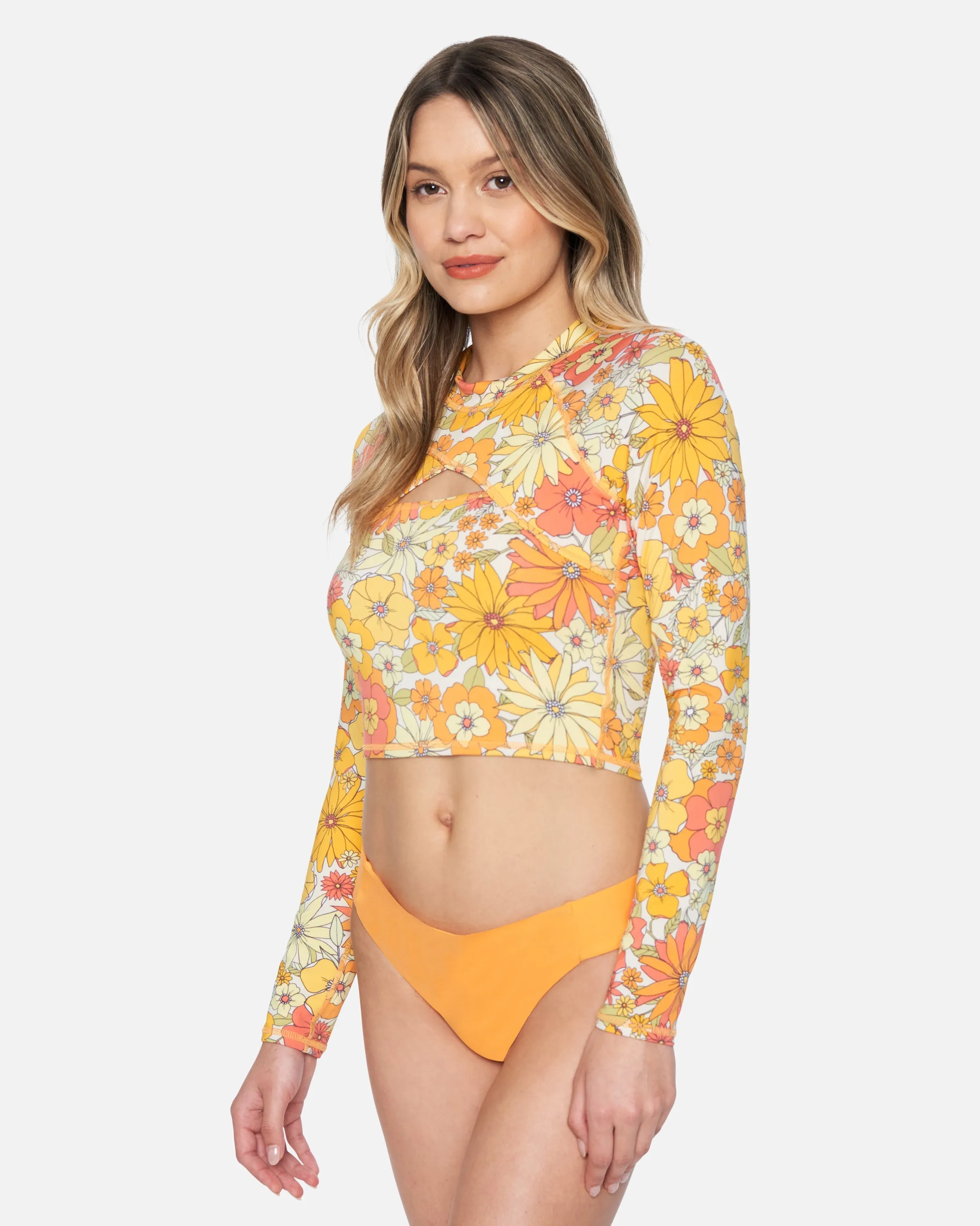 Hurley X Moore Aloha Bloomin Groove Cropped Cross Yoke Long Sleeve Rashguard sold by Hurley product image thumbnail 2