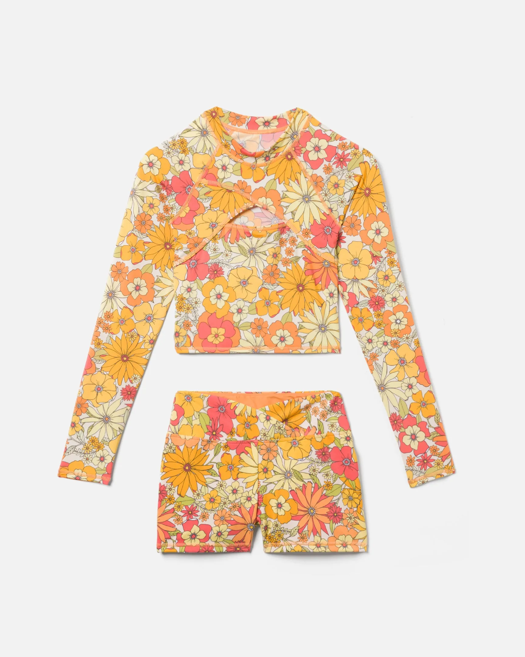 Hurley X Moore Aloha Bloomin Groove Cropped Cross Yoke Long Sleeve Rashguard sold by Hurley product image thumbnail 5