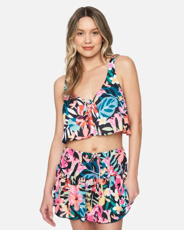 Floral Pop Knot Front Swing Tank sold by Hurley