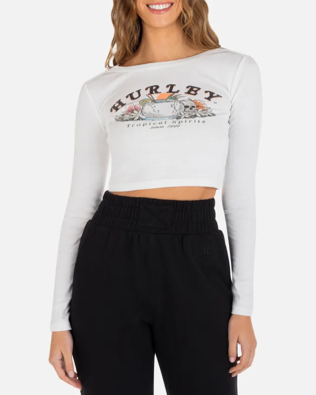 Tropical Spirits Long Sleeve Baby Tee made by Hurley