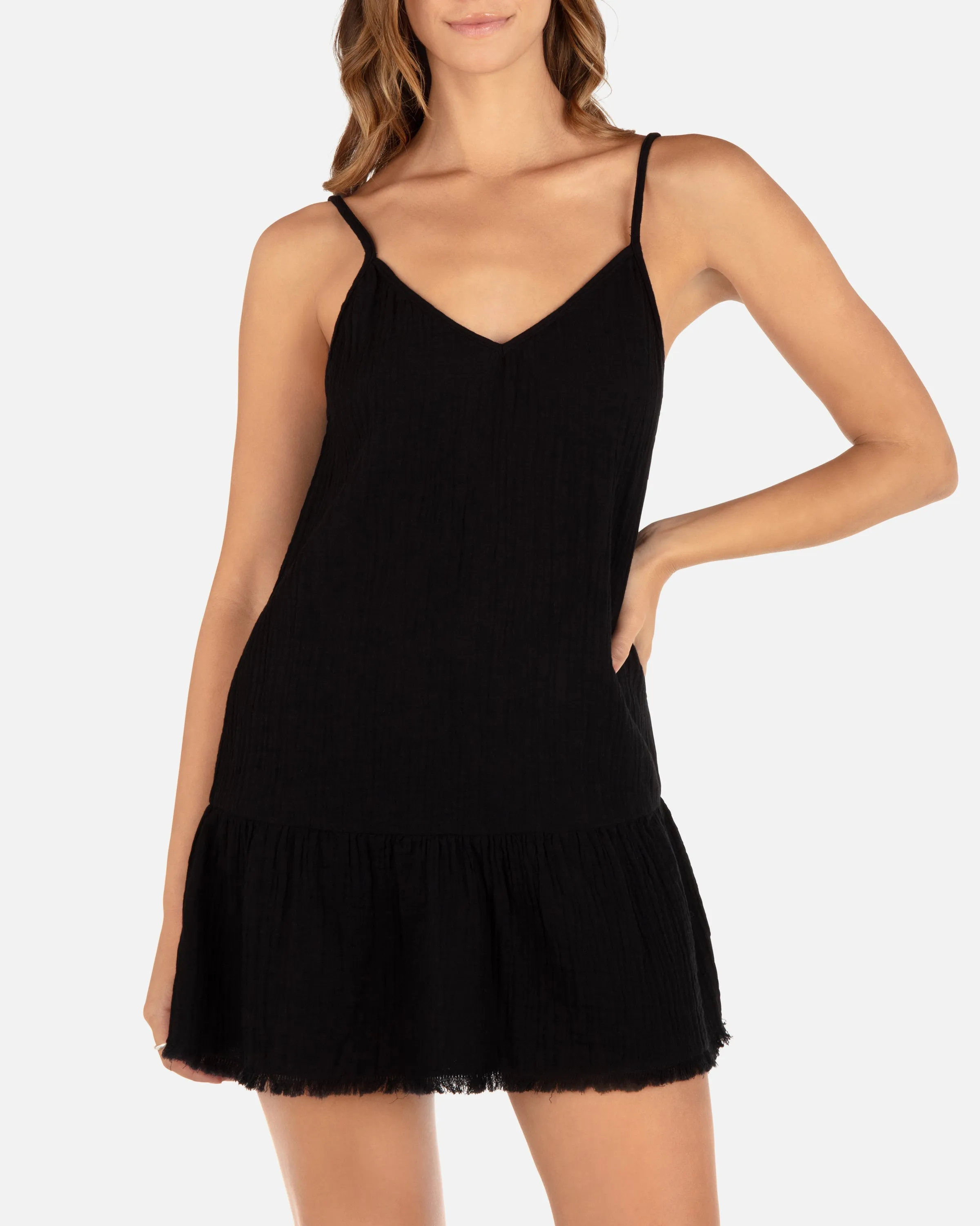 Solid V Neck Mini Dress sold by Hurley