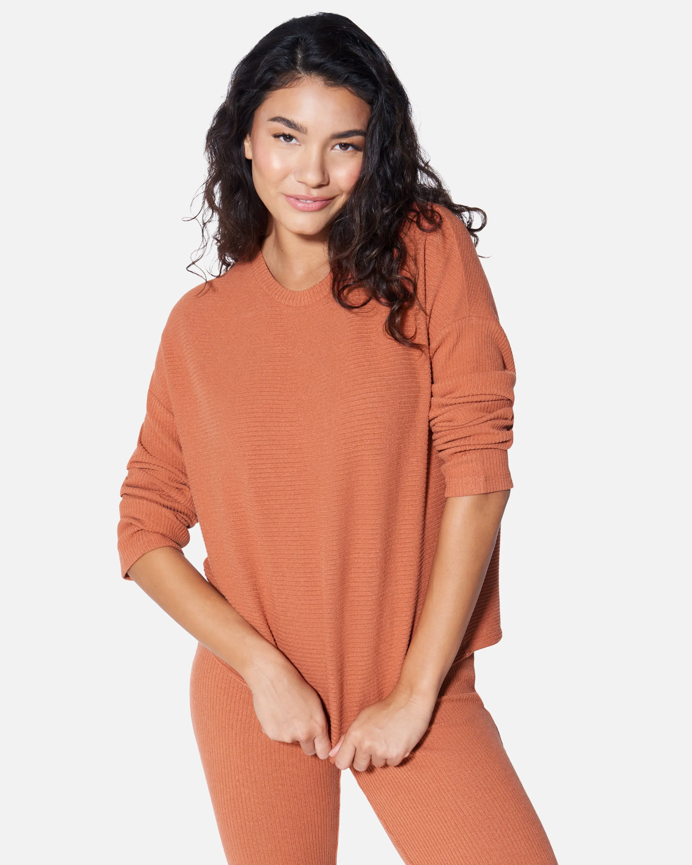 ESSENTIAL FLEECE RIBBED LONG SLEEVE TOP sold by Hurley