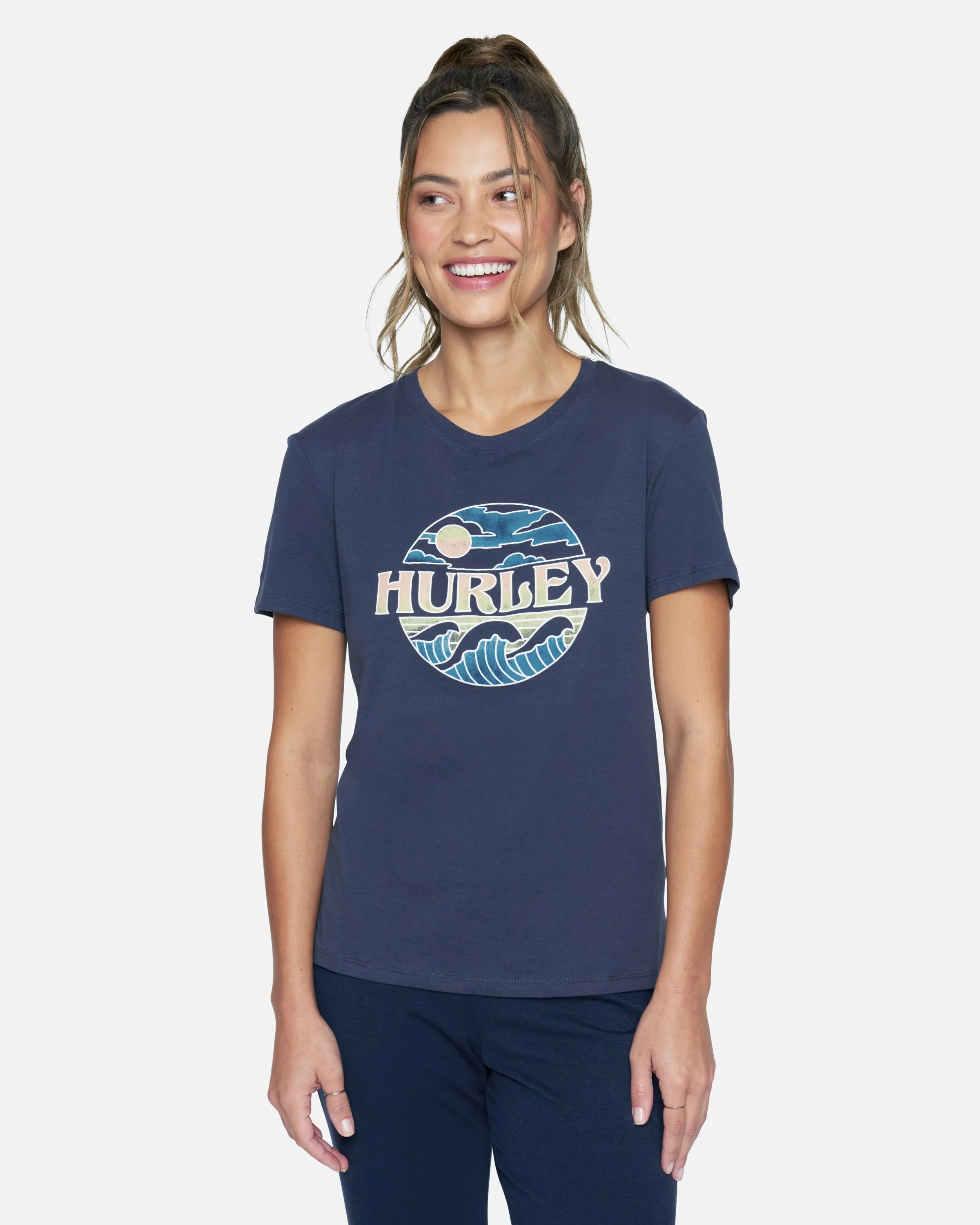 CREW WASHED RELAXED GIRLFRIEND TEE sold by Hurley