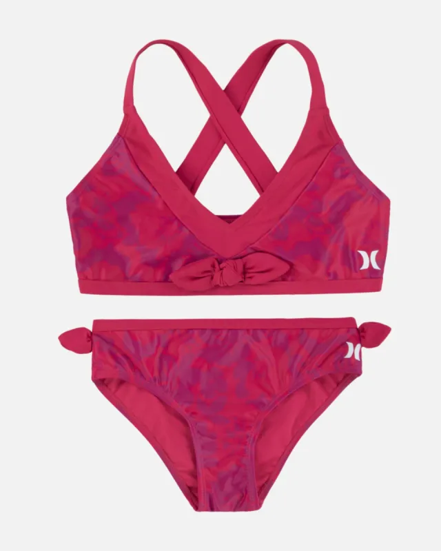 Girls' Blocked Tie Front Bikini Set sold by Hurley