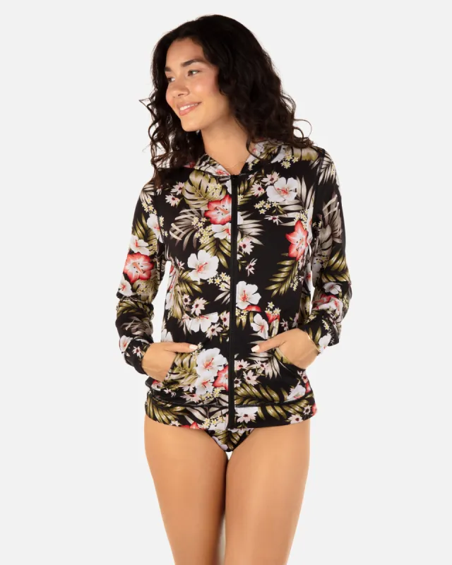 Highland Tropics Zip Hoodie Rashguard sold by Hurley