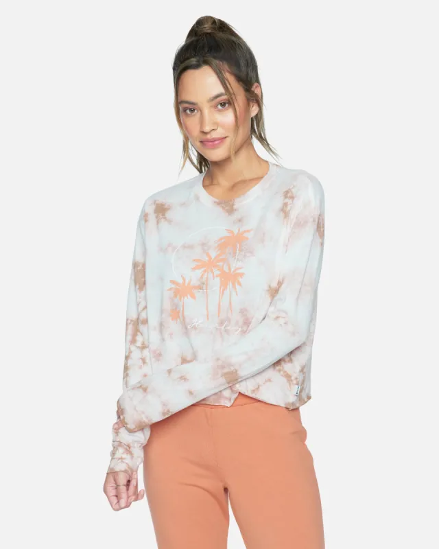 TARYN TIE DYE CROPPED LONG SLEEVE TEE sold by Hurley