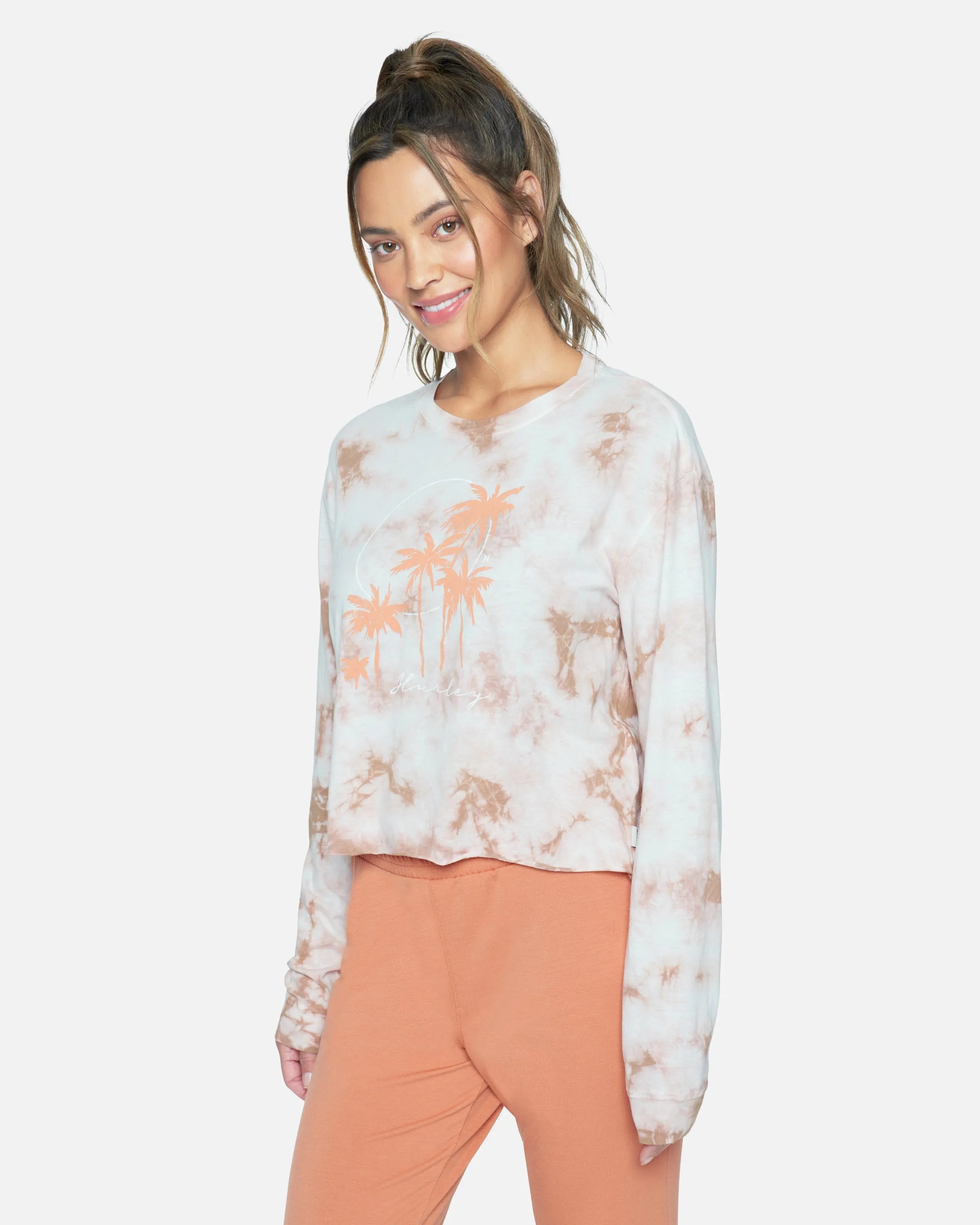 TARYN TIE DYE CROPPED LONG SLEEVE TEE sold by Hurley product image thumbnail 3