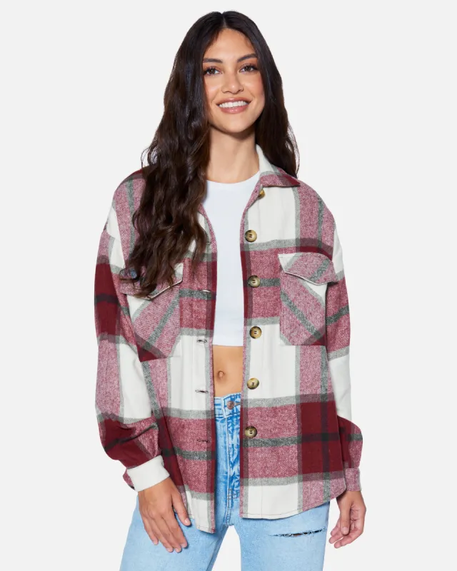 ESSENTIAL PLAID SHACKET sold by Hurley