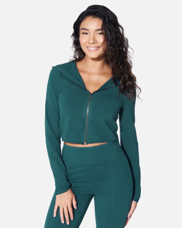 ESSENTIAL ZIP UP CROPPED HOODIE made by HYFVE