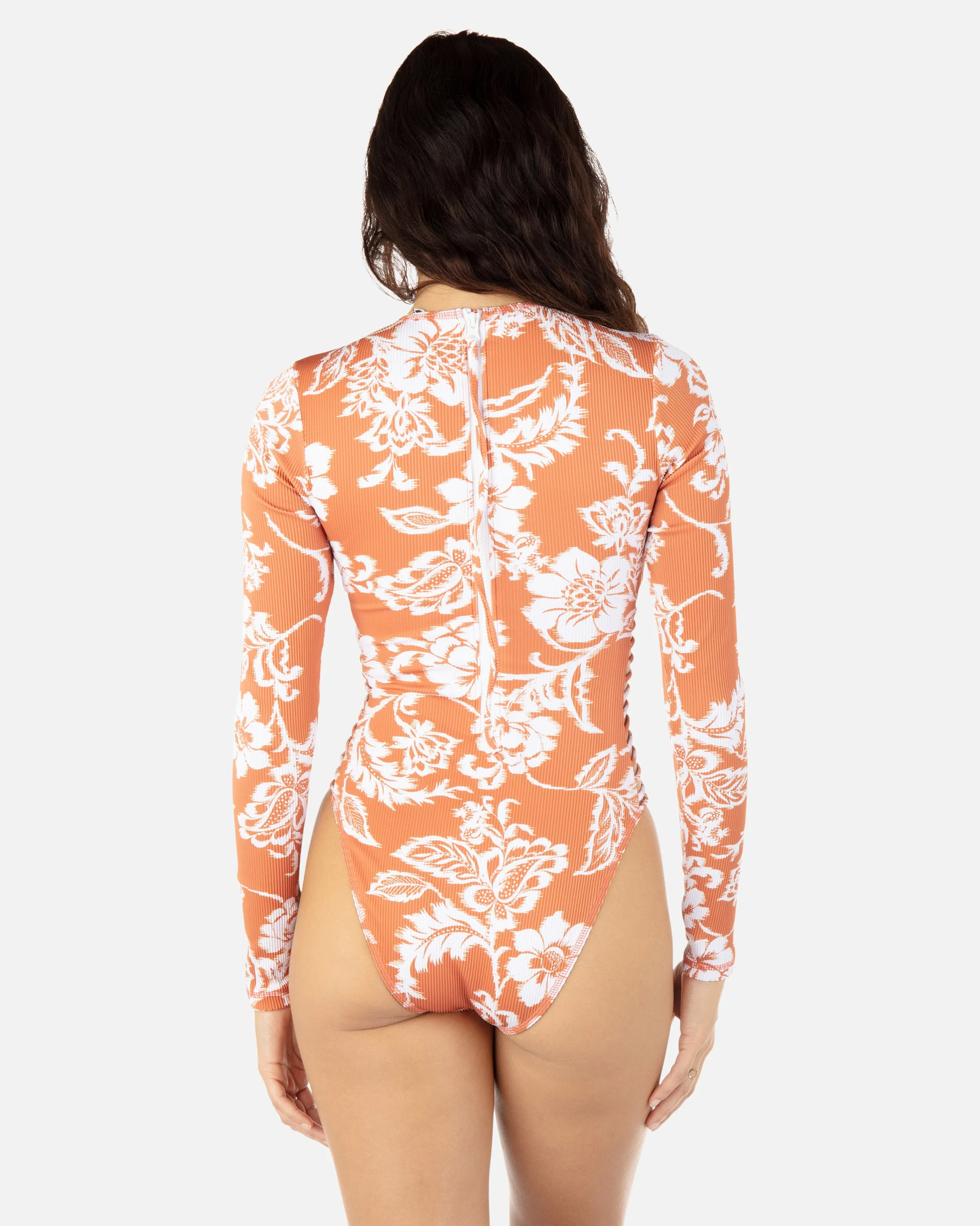 Floral Ikat Long Sleeve Zip Back Moderate Surf Suit sold by Hurley product image thumbnail 4