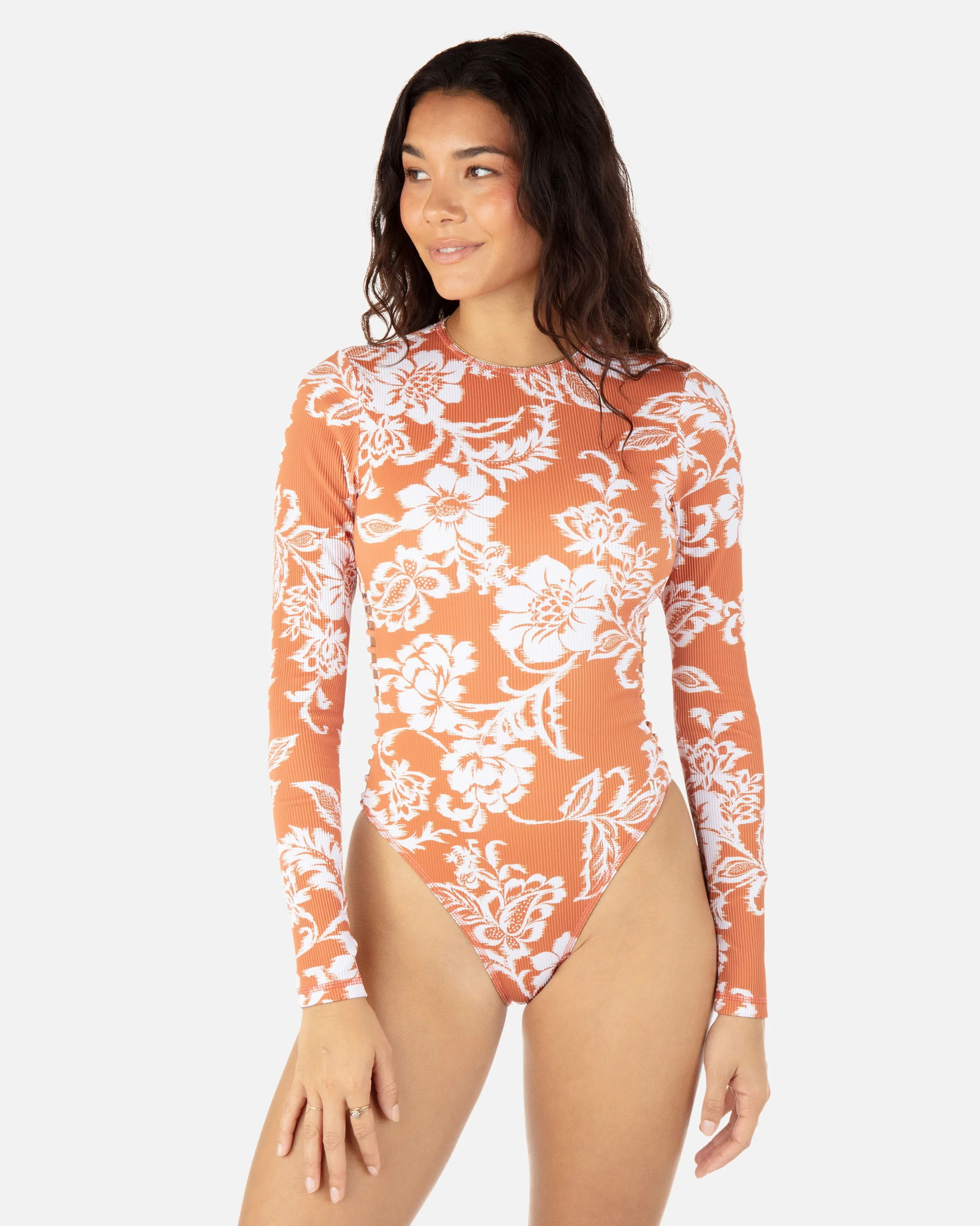 Floral Ikat Long Sleeve Zip Back Moderate Surf Suit sold by Hurley product image thumbnail 3