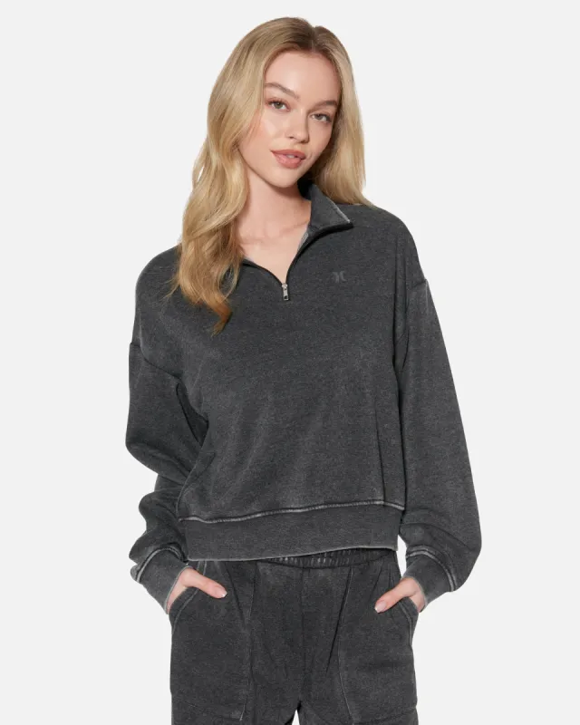Essential Burnout Fleece Half Zip Sweatshirt sold by Hurley