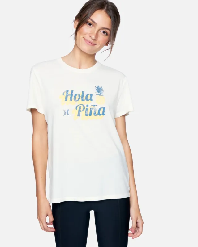 Hola Pina Washed Relaxed Girlfriend Tee sold by Hurley