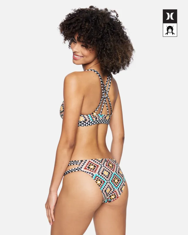 Hurley x Black Girls Surf Max Mosaic Geo Moderate Bikini Bottom sold by Hurley