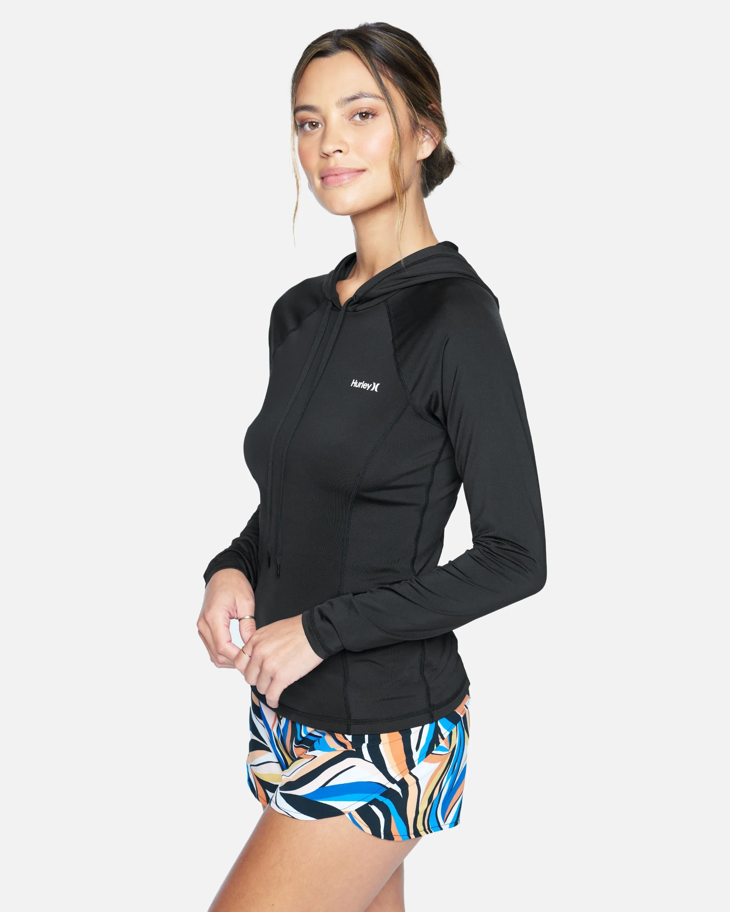 ONE AND ONLY SOLID LONG SLEEVE HOODIE SURF SHIRT sold by Hurley product image thumbnail 3
