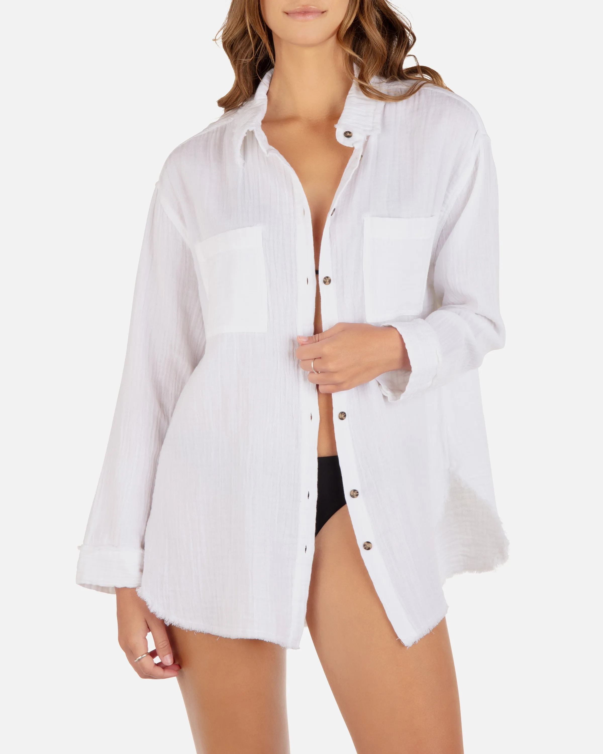 Solid Long Sleeve Button Front Shirt sold by Hurley product image thumbnail 2