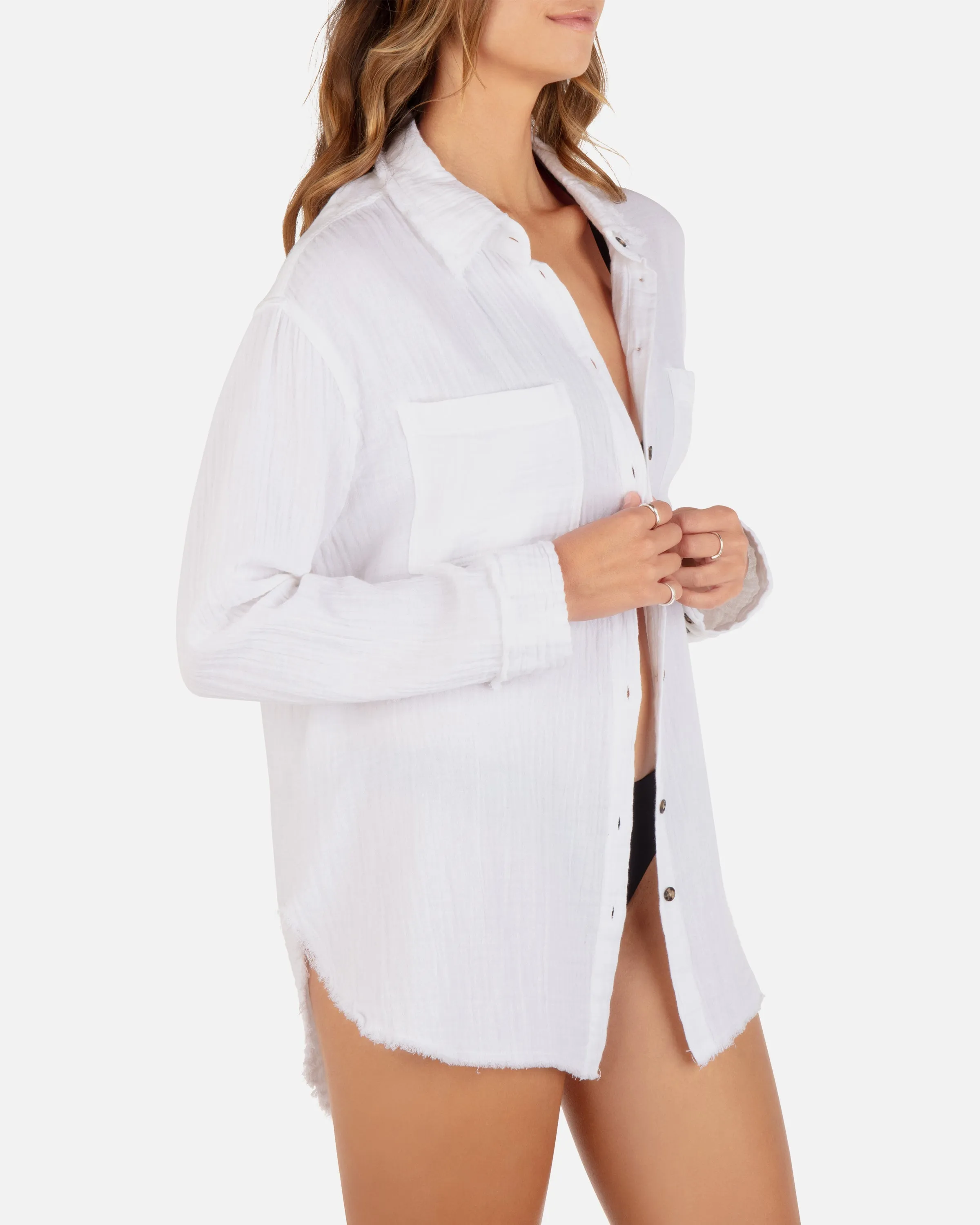 Solid Long Sleeve Button Front Shirt sold by Hurley product image thumbnail 5