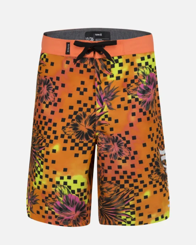 Boys Floral Checkered Boardshort sold by Hurley