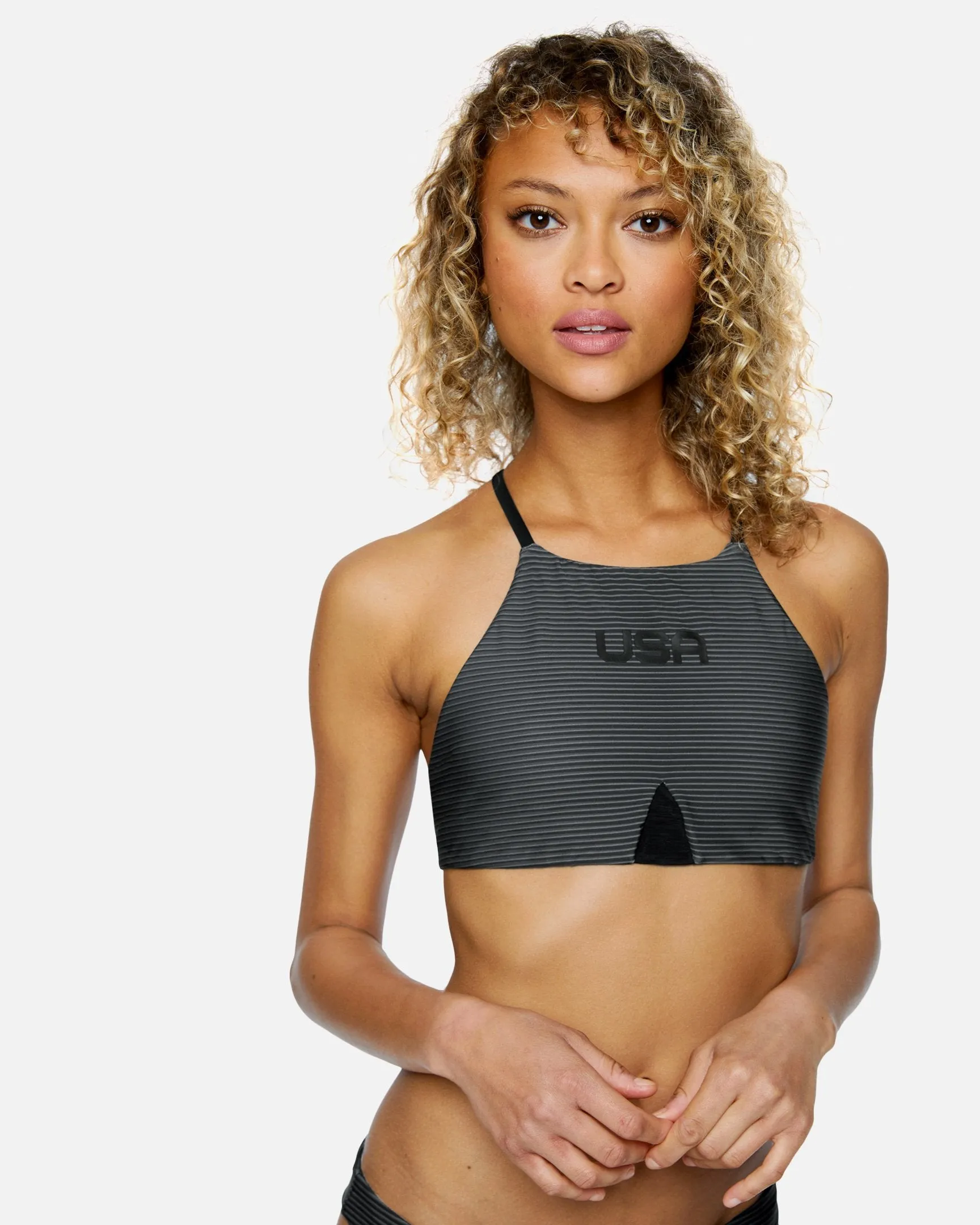 USA Phantom High Neck Surf Top sold by Hurley