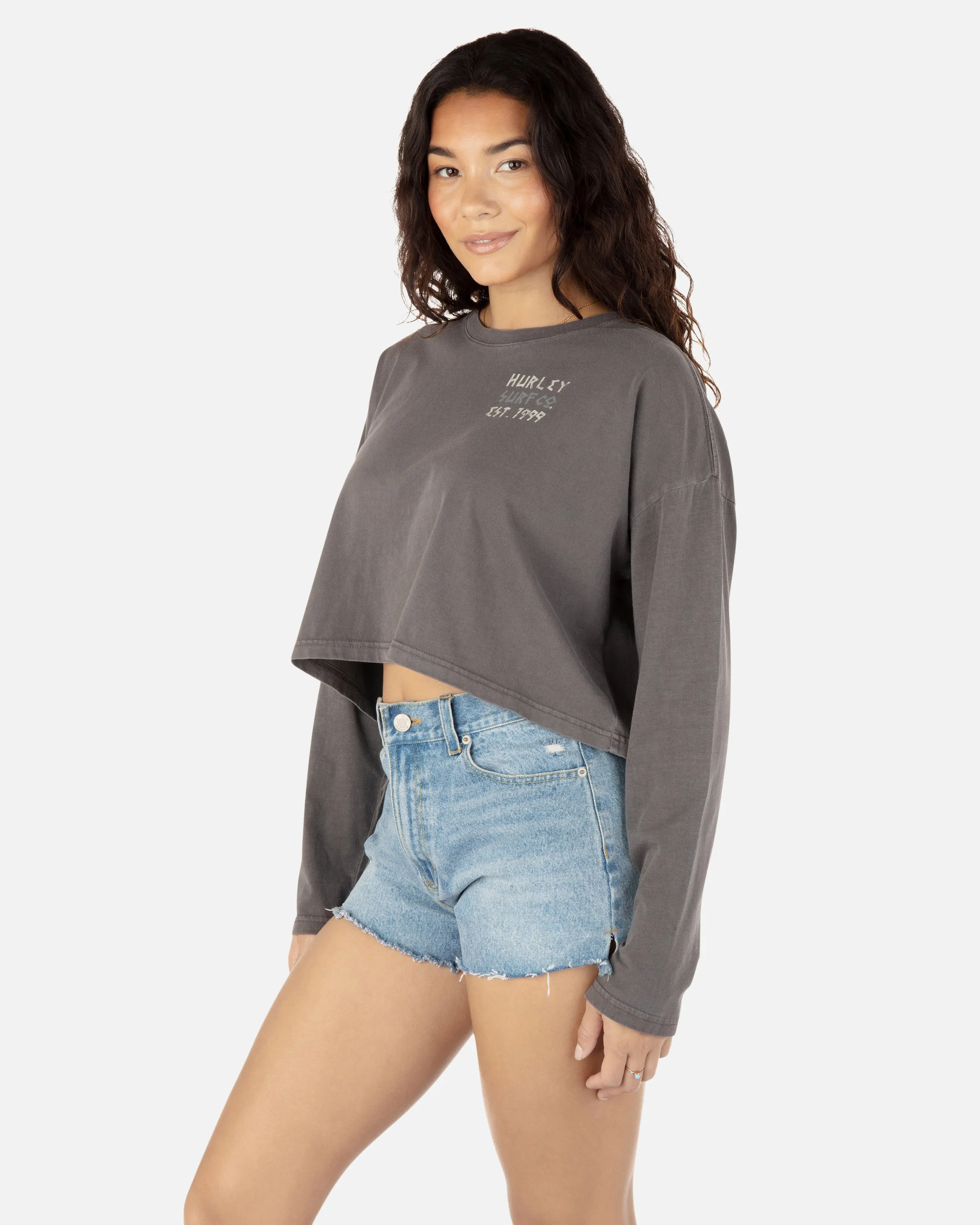 Tiger Milk Long Sleeve Relaxed Cropped Tee sold by Hurley product image thumbnail 3
